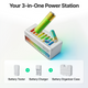 Linogy 8-Slot AA AAA Rechargeable Battery Charger with Tester and Storage Drawer, 3-Hour Fast Charging Station for Lithium, NiMH and NiCd Batteries
